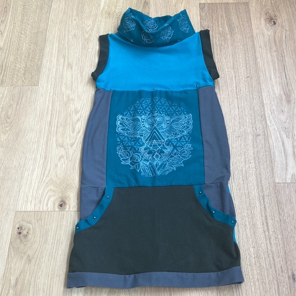 Shanti Sutra One Of A Kind Owl Print Bamboo Mini Dress - Picture 1 of 3